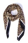 Lost Queen Retro Leopard Print Pearl Scarf