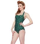 Esther Williams Vintage Green Polka Dot Swimsuit