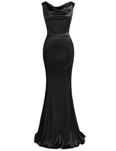 MUXXN Women's Black Sleeveless Maxi Evening Dress