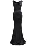 MUXXN Women's Black Sleeveless Maxi Evening Dress