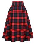 Red Plaid Midi Skirt for Festive Outfits