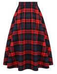 Red Plaid Midi Skirt for Festive Outfits