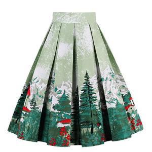 Floral Print Vintage Pleated A-line Midi Skirt