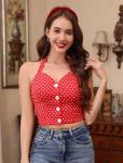 1950s Polka Dot Vintage Halter Top for Women