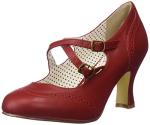 Pin Up Couture Red Faux Leather Dress Pumps