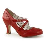 Pin Up Couture Red Faux Leather Dress Pumps
