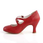 Pin Up Couture Red Faux Leather Dress Pumps