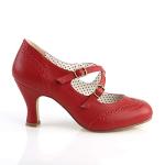 Pin Up Couture Red Faux Leather Dress Pumps