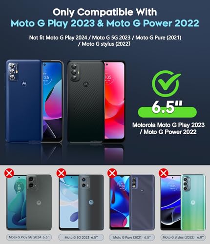 LeYi Heavy Duty Case with Screen Protectors for Moto G Play 2023