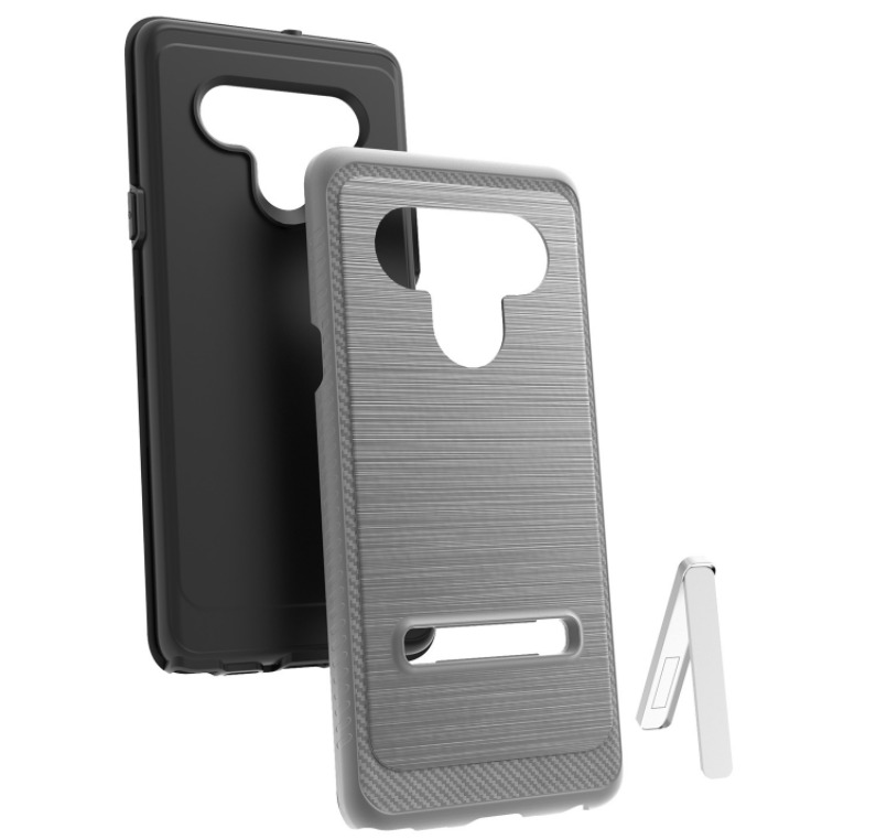 LG K51 Slim Kickstand Case with Tempered Glass