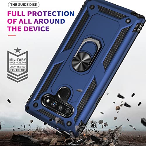 LG Stylo 6 Case with Tempered Glass Protector - Navy