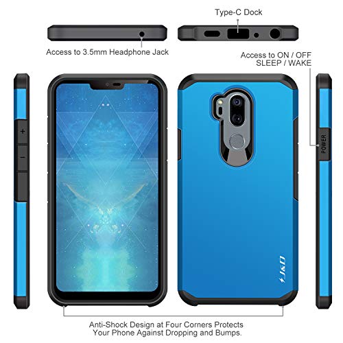J&D Heavy Duty Blue Case for LG G7 ThinQ