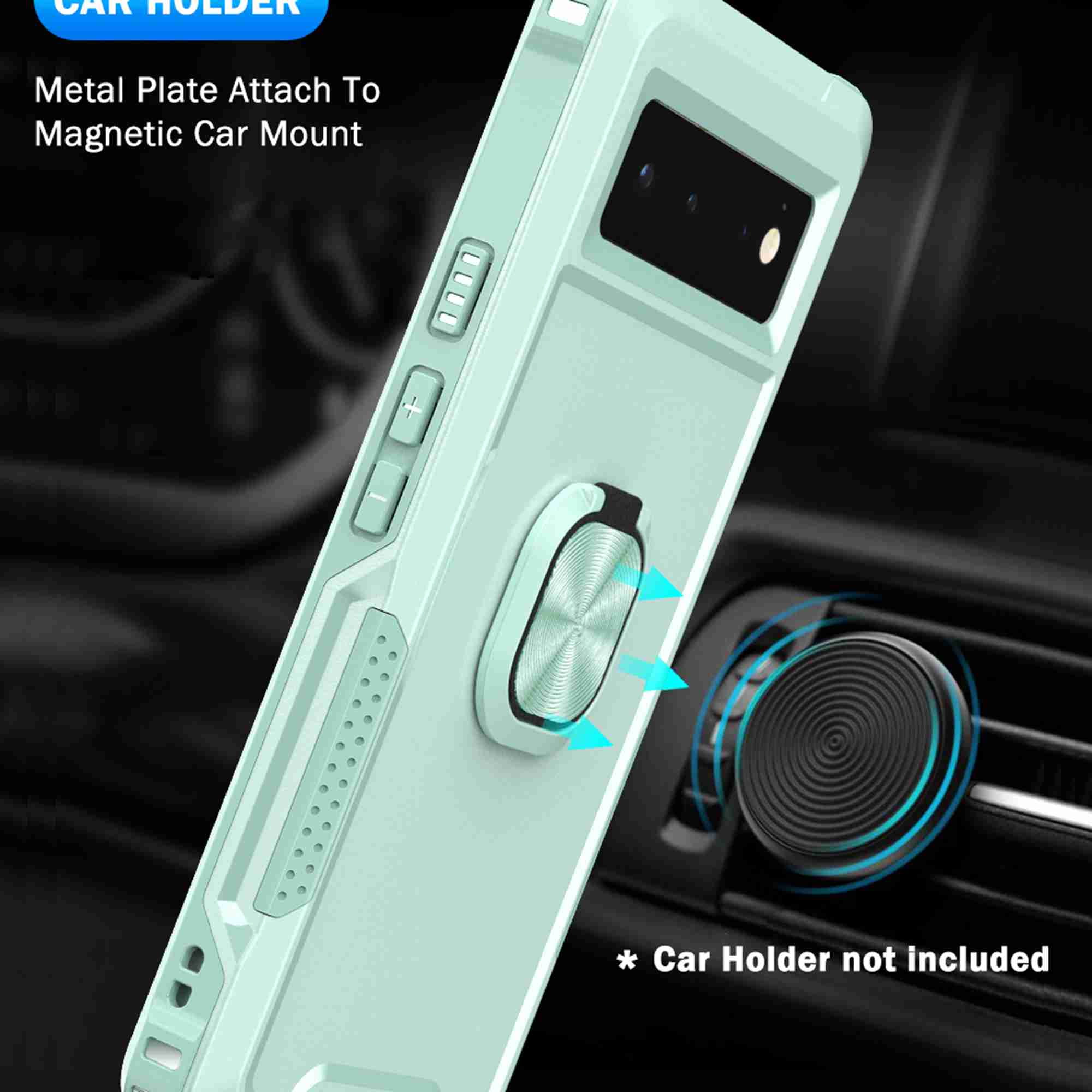 Dteck Google Pixel 6 Case with Ring Kickstand