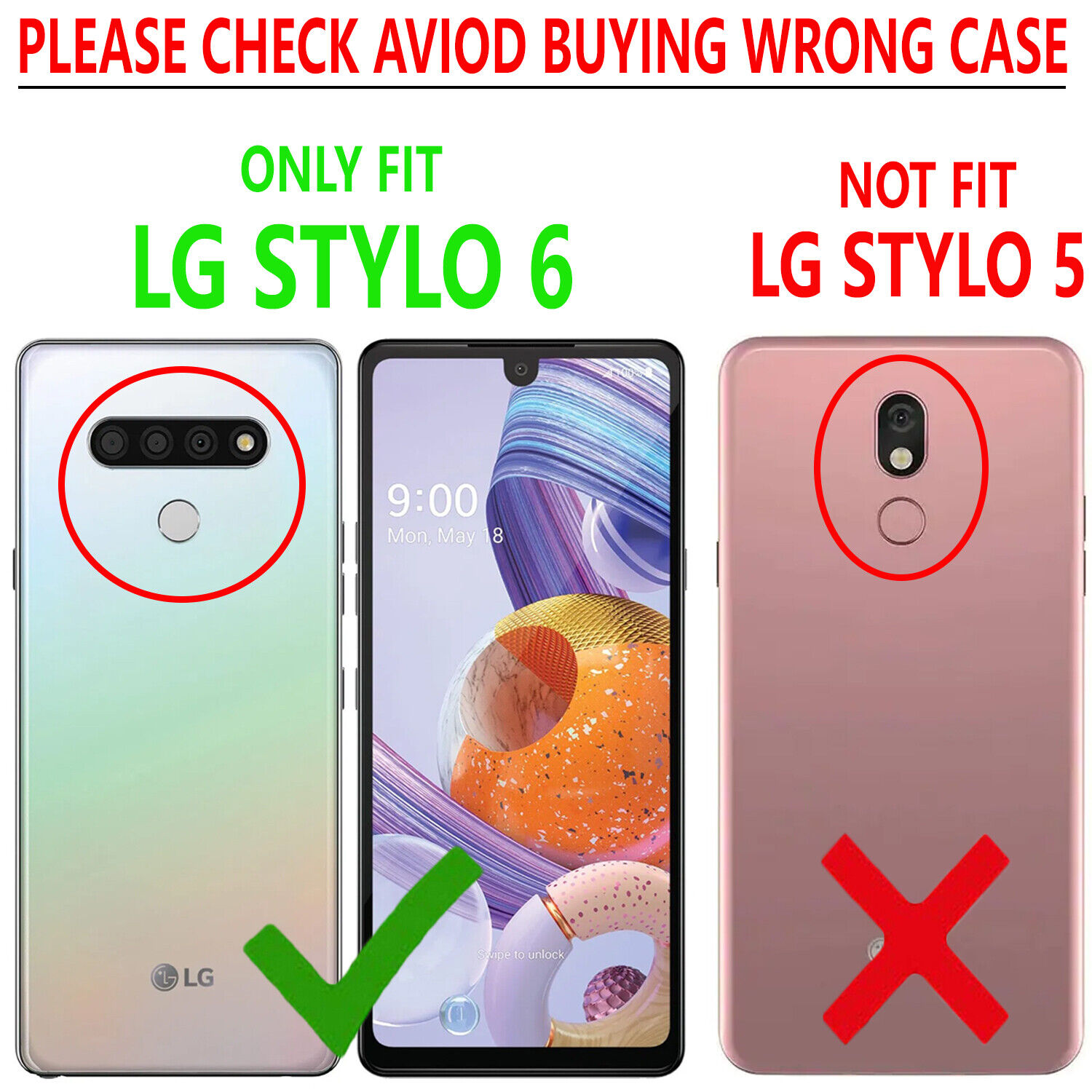 LG Stylo 6 Case with Kickstand and Tempered Glass