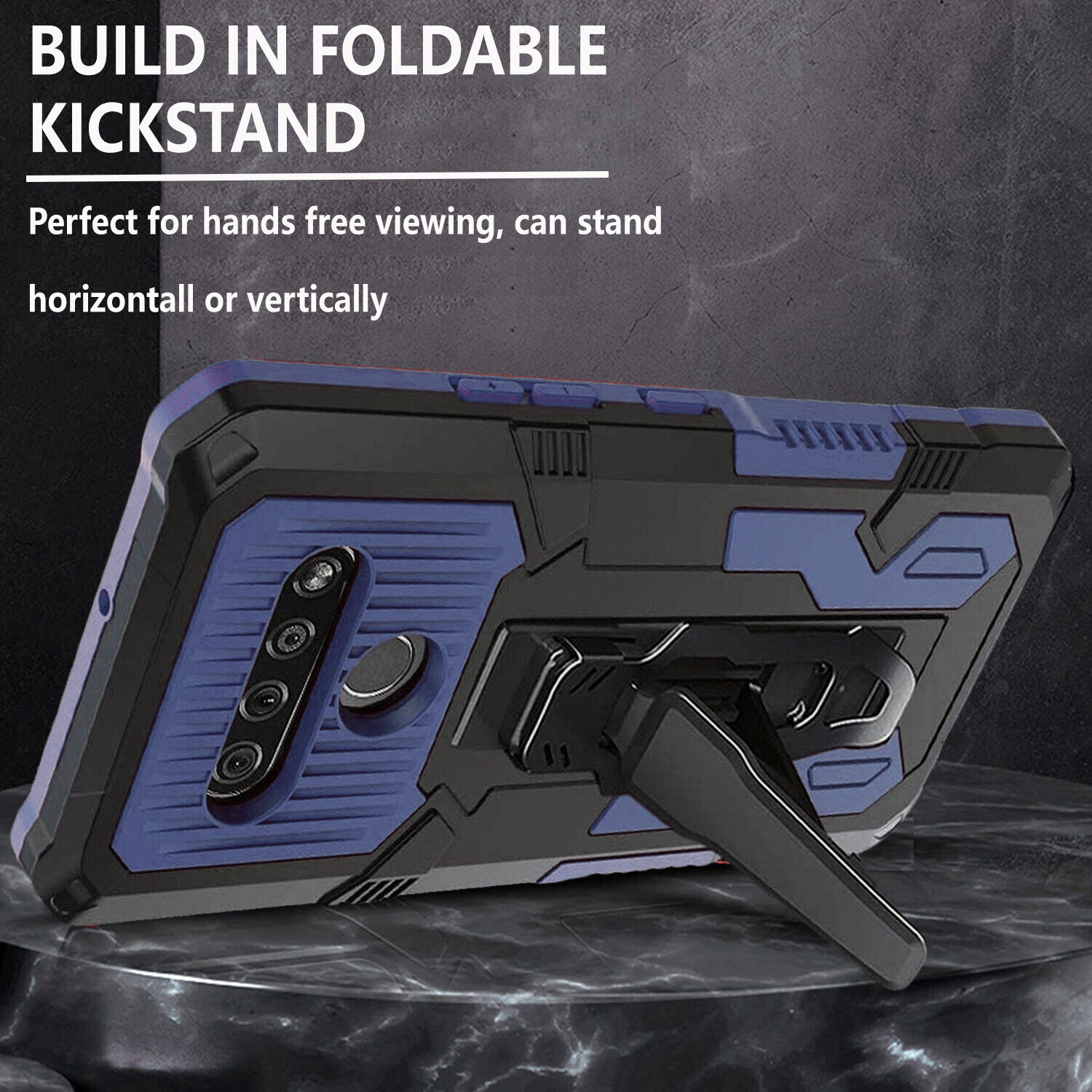 LG Stylo 6 Case with Kickstand and Tempered Glass