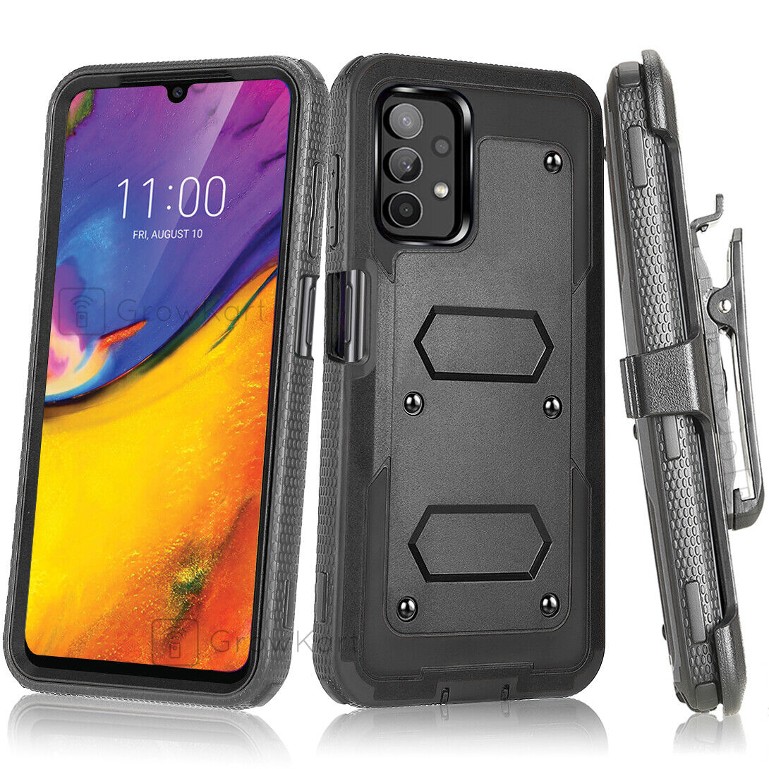 Rugged Phone Case with Holster and Screen Protector