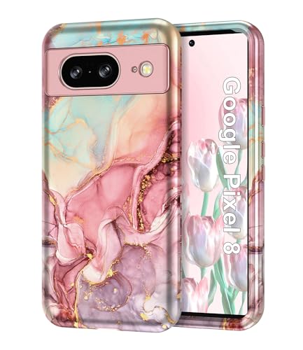 Google Pixel 8 Marble Pattern Heavy Duty Case