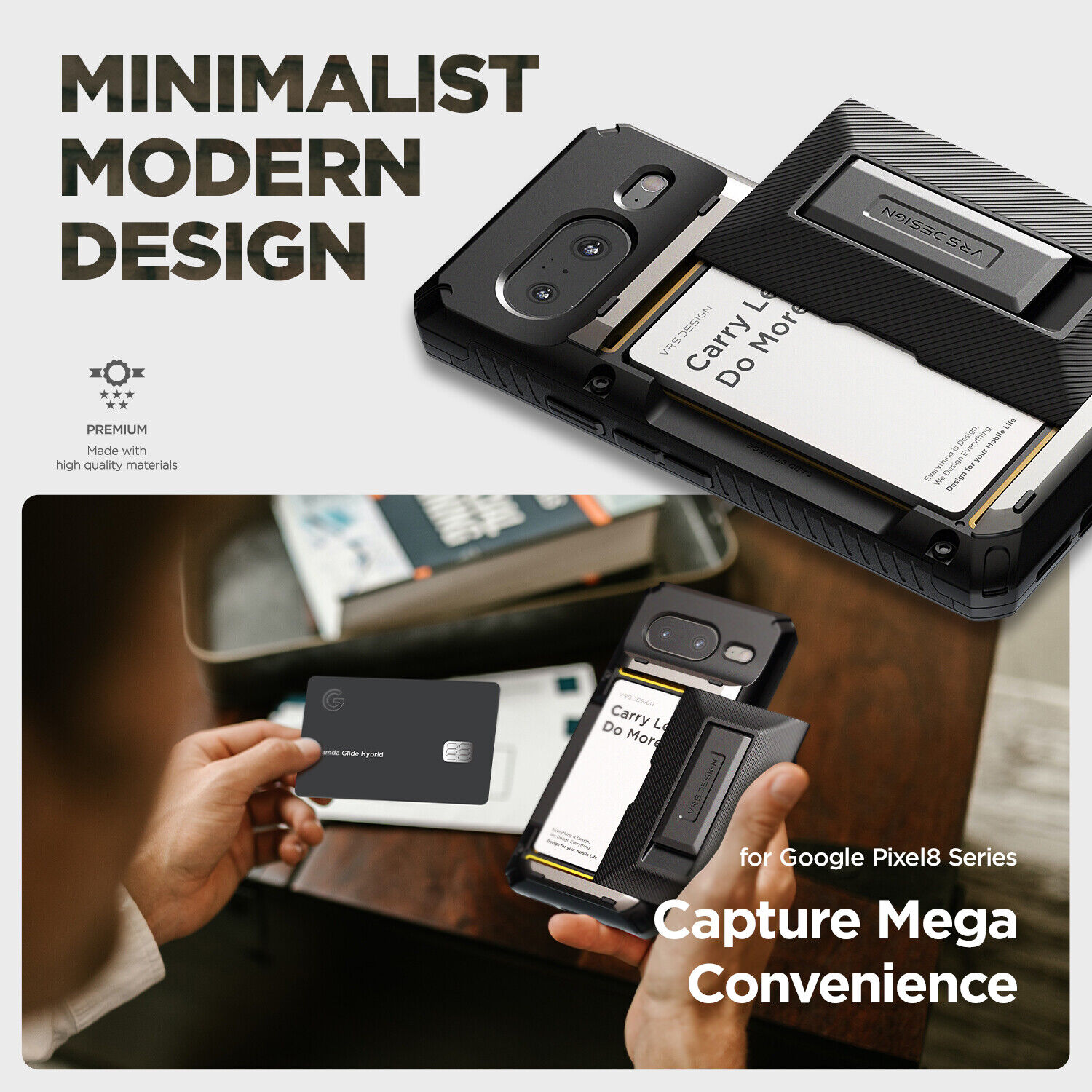 Google Pixel 8/8 Pro VRS Wallet Case with Kickstand