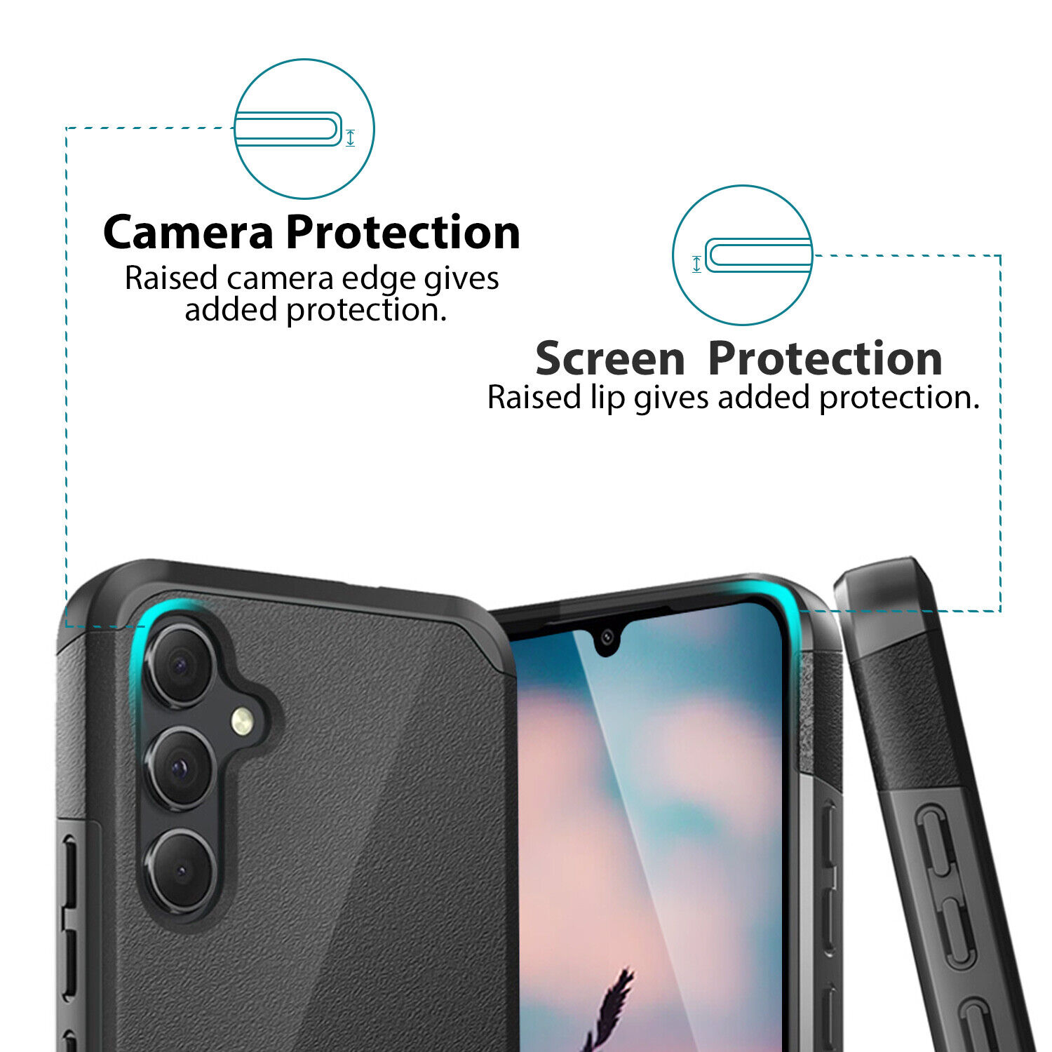 Samsung Galaxy A15 A35 5G Case with Glass