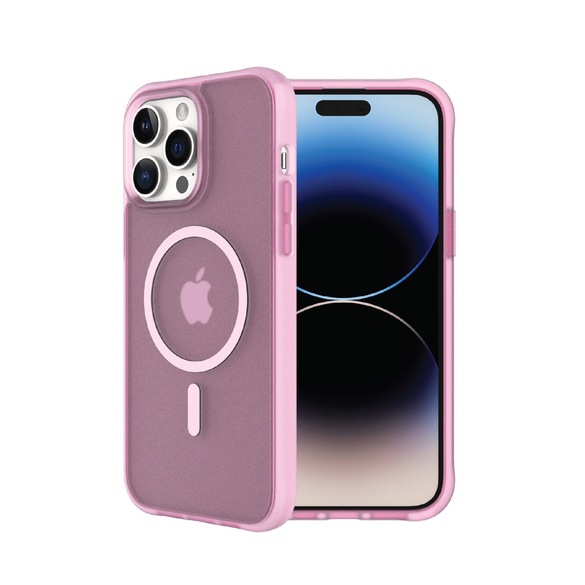 onn. MagSafe iPhone 14 Pro Max Case - Frosted Pink