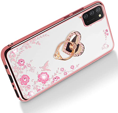 Samsung Galaxy A03S Glitter Butterfly Case - Rose Gold