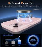 FNTCASE for iPhone 15 Case: for iPhone 14 Case & iPhone 13 Case [Compatible with Magsafe] Translucent Matte Magnetic Phone Cover - Military Grade Drop Protection Shockproof Protective Cases - Pink