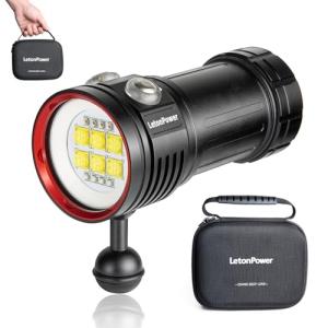 LetonPower 12000 Lumens Dive Flashlight, Type-C Charging