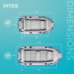 INTEK Excursion 4 Inflatable Boat Set with Oars and Pump
