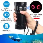 LetonPower 12000 Lumens Dive Flashlight, Type-C Charging