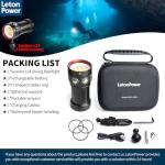 LetonPower 12000 Lumens Dive Flashlight, Type-C Charging