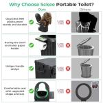 Portable Camping Toilet with Lid and Paper Holder