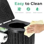 Portable Camping Toilet with Lid and Paper Holder