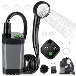 Portable Camping Shower with Rechargeable 6000mAh Battery