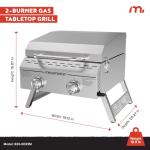 Portable Stainless Steel 2-Burner Gas Grill