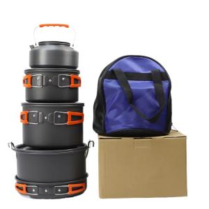 Compact Camping Pots and Pans Set with Bag