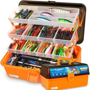 PLUSINNO 4-Layer Fishing Tackle Box Kit