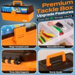 PLUSINNO 4-Layer Fishing Tackle Box Kit