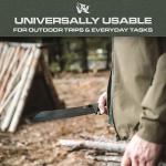 ODENWOLF Survival Machete with Sheath and Grip