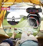 Portable Rechargeable Camping Fan with LED Lantern