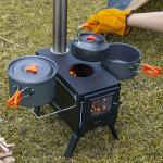 Foldable Stainless Steel Camping Stove - No Electricity Needed