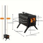 Foldable Stainless Steel Camping Stove - No Electricity Needed