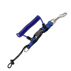 Shark Coil Lanyard with Steel Snap, Blue
