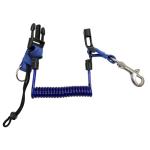 Shark Coil Lanyard with Steel Snap, Blue