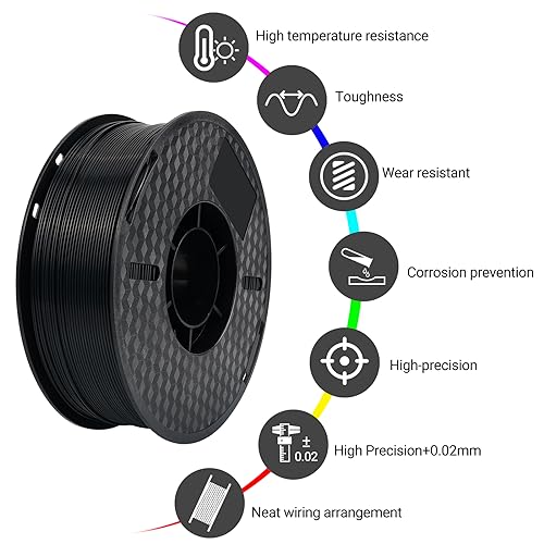 Kingroon Black Nylon 3D Printer Filament, 1kg