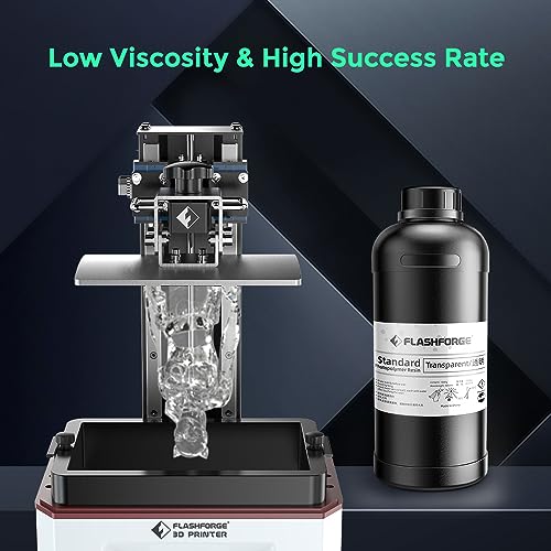 FlashForge Clear 3D Printer Resin 1000G Low Odor