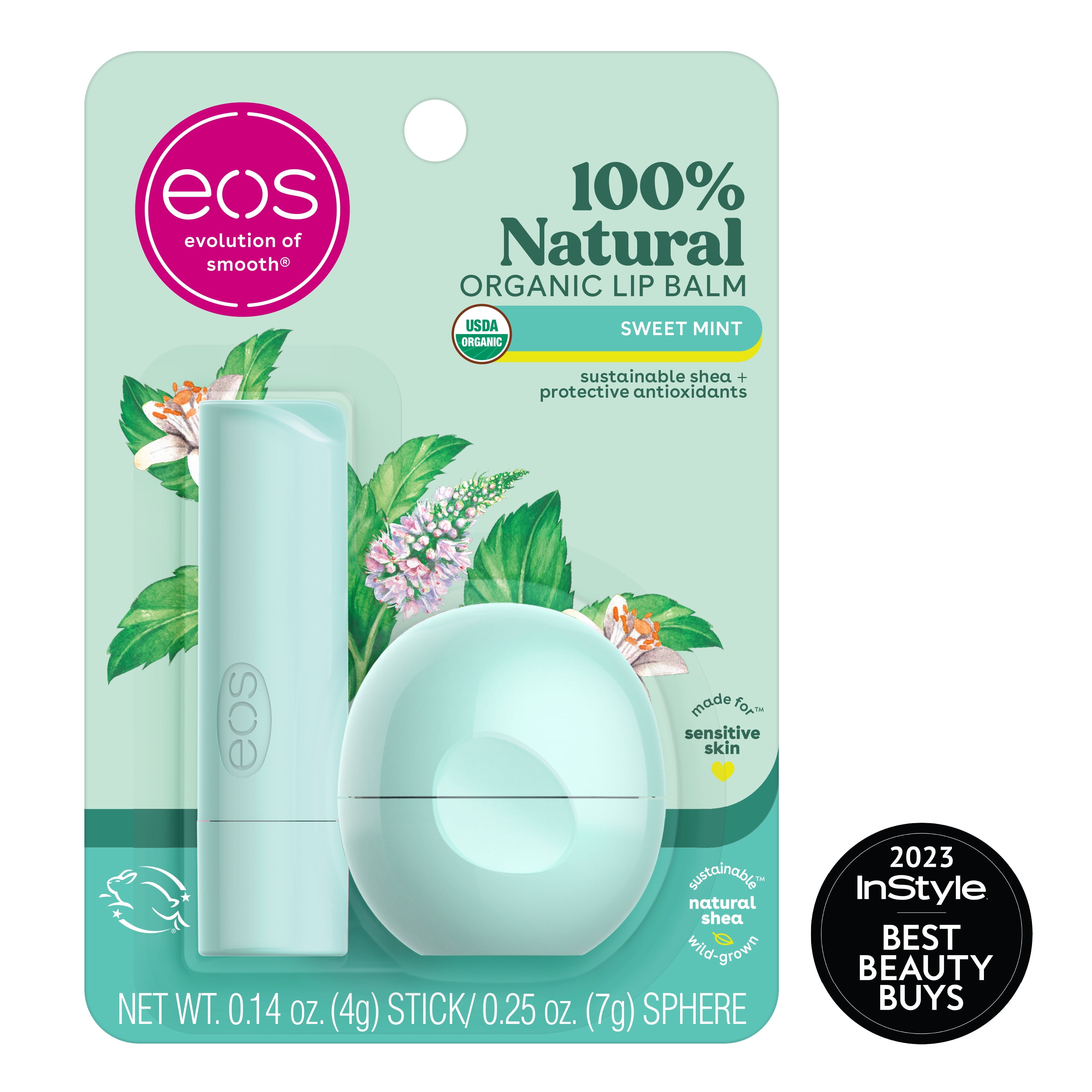 EOS Organic Lip Balm - Sweet Mint (2 Pack)