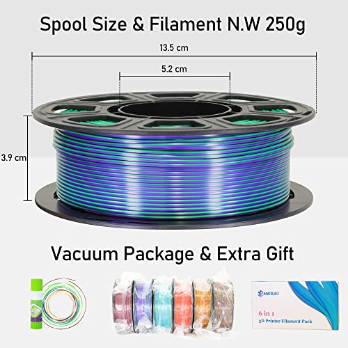 MIKA3D Dual Color Silk PLA Filament 6-Pack