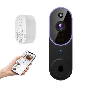 GlowPop 1080p Wireless Doorbell Camera with AI Detection