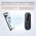GlowPop 1080p Wireless Doorbell Camera with AI Detection