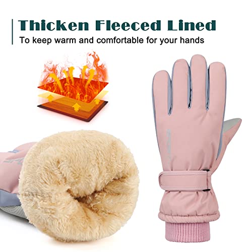 Warm Waterproof Touchscreen Ski Gloves for Women